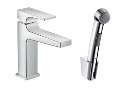 HANSGROHE - Metropol Umyvadlová baterie s výpustí Push-Open a ruční sprchou Bidette, chrom (32522000)