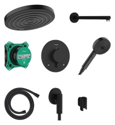 HANSGROHE - Pulsify S Sprchový set s termostatem pod omítku, s tělesem, průměr 26 cm, EcoSmart, matná černá (24624670)