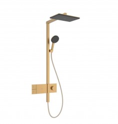 HANSGROHE - Raindance Alive Q Sprchový set s termostatem, 21x34 cm, 3 proudy, EcoSmart, kartáčovaný bronz (24581140)