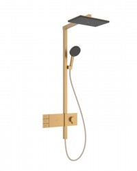 HANSGROHE - Raindance Alive Q Sprchový set s termostatem, 21x34 cm, 3 proudy, kartáčovaný bronz (24590140)