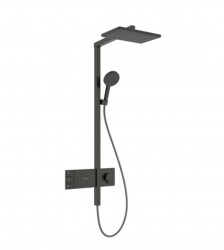 HANSGROHE - Raindance Alive Q Sprchový set s termostatem, 21x34 cm, 3 proudy, kartáčovaný černý chrom (24590340)