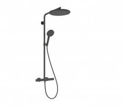 HANSGROHE - Raindance Alive S Puro Sprchový set s termostatem, 21x34 cm, 3 proudy, kartáčovaný černý chrom (24592340)