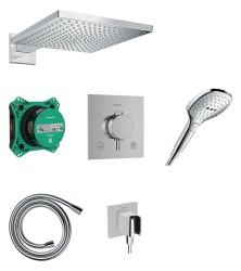 HANSGROHE - Raindance E Sprchový set s termostatem pod omítku, s tělesem, 30x30 cm, 3 proudy, chrom (24623000)