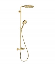 HANSGROHE - Raindance S Sprchový set s termostatem, průměr 24 cm, 3 proudy, EcoSmart, leštěný vzhled zlata (28823990)