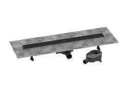 HANSGROHE - RainDrain Go Sprchový žlab 80 cm s oboustranným roštem, pro vložení dlažby, matná černá (56273670)