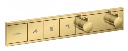 HANSGROHE - RainSelect Termostatická baterie pod omítku, pro 3 spotřebiče, zlatá (15381990)