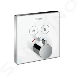 HANSGROHE - Shower Select Glass Termostatická baterie pod omítku pro 2 spotřebiče, bílá/chrom (15738400)