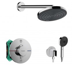 HANSGROHE - Sprchový set s termostatem pod omítku, s tělesem, průměr 26 cm, 3 proudy, chrom (SANI21HHH002)