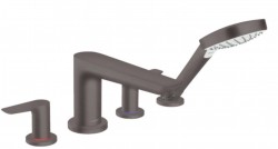 HANSGROHE - Talis E Vanová baterie na okraj vany, 4-otvorová instalace, kartáčovaný černý chrom (71748340)