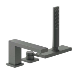 HANSGROHE - Tecturis E Baterie na okraj vany, 3-otvorová instalace, sBox, kartáčovaný černý chrom (73443340)