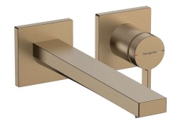 HANSGROHE - Tecturis E Umyvadlová baterie pod omítku, s výpustí, 2-otvorová instalace, EcoSmart, kartáčovaný bronz (73051140)