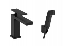 HANSGROHE - Tecturis E Umyvadlová baterie s výpustí Push-Open a bidetovou sprškou, EcoSmart, matná černá (73210670)