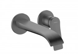 HANSGROHE - Vivenis Umyvadlová baterie pod omítku, s výpustí, 2-otvorová instalace, EcoSmart, kartáčovaný černý chrom (75050340)