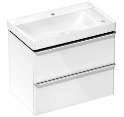 HANSGROHE - Xelu Q Skříňka s umyvadlem, 63x78x50 cm, 2 zásuvky, lesklá bílá/chrom (54380000)