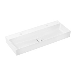 HANSGROHE - Xevolos E Dvojumyvadlo 120x48 cm, bez přepadu, 2 otvory pro baterii, SmartClean, bílá (61104450)