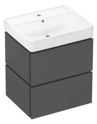 HANSGROHE - Xilesa E Skříňka s umyvadlem, 58x73x48 cm, 2 zásuvky, břidlicová matná šedá (54396760)