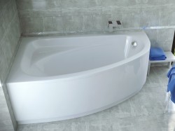 HOPA - Asymetrická vana CORNEA - Nožičky k vaně - Bez nožiček, Rozměr vany - 140 × 80 cm, Způsob provedení - Levé (VANCOR140L)