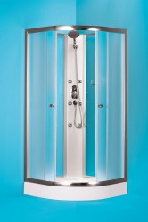 HOPA - Čtvrtkruhový sprchový box GRANADA - BARVA rámu - Chrom/Leštěný hliník (ALU), Rozměr A - 90 cm, Rozměr B - 90 cm, Vanička HL - Bez vaničky (OLBGRA90CMBV)