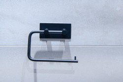 HOPA - Držák toaletního papíru na nalepení 3M, kov, černá barva (KD02091762)