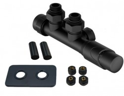 HOPA - HYBRID-SADA, universální středový ventil s mosaznou rozetou - Barva - Černá (RDHYBRIDSADAMRB)