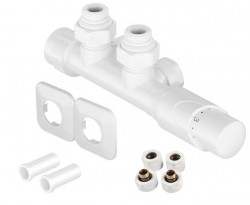 HOPA - HYBRID-SADA, universální středový ventil s plastovou rozetou - Barva - Bílá (RDHYBRIDSADAPRW)