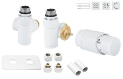 HOPA - INTEGRATO-SADA, universální rohový ventil s mosaznou rozetou 1 ks - Barva - Bílá (RDINTEGSADAHMRW)