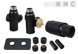 HOPA - INTEGRATO-SADA, universální rohový ventil s mosaznou rozetou 1 ks - Barva - Černá (RDINTEGSADAHMRB)