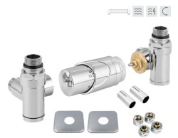 HOPA - INTEGRATO-SADA, universální rohový ventil s mosaznou rozetou 2 ks - Barva - Chrom (RDINTEGSADAMRC)