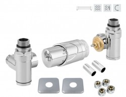 HOPA - INTEGRATO-SADA, universální rohový ventil s mosaznou rozetou 2 ks - Barva - Chrom (RDINTEGSADARMC)