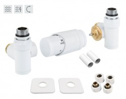HOPA - INTEGRATO-SADA, universální rohový ventil s mosaznou rozetou - Barva - Bílá (RDINTEGSADARMW)
