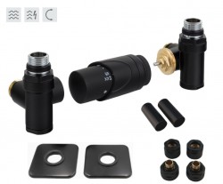 HOPA - INTEGRATO-SADA, universální rohový ventil s mosaznou rozetou - Barva - Černá (RDINTEGSADARMB)