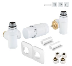 HOPA - INTEGRATO-SADA, universální rohový ventil s plastovou rozetou - Barva - Bílá (RDINTEGSADAPRW)