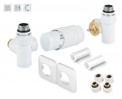 HOPA - INTEGRATO-SADA, universální rohový ventil s plastovou rozetou - Barva - Bílá (RDINTEGSADARPW)