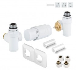 HOPA - INTEGRATO-SADA, universální rohový ventil s plastovou rozetou - Barva - Bílá (RDINTEGSADARPW)