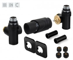 HOPA - INTEGRATO-SADA, universální rohový ventil s plastovou rozetou - Barva - Černá (RDINTEGSADARPB)