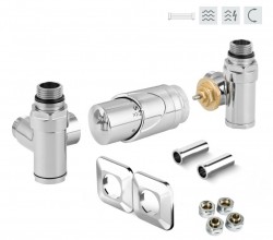 HOPA - INTEGRATO-SADA, universální rohový ventil s plastovou rozetou - Barva - Chrom (RDINTEGSADARPC)