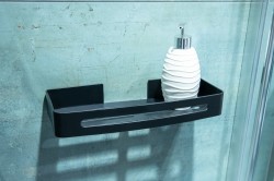 HOPA - Kovová polička na nalepení 3M, 32x13x4,7  , černá barva (KD02081797)