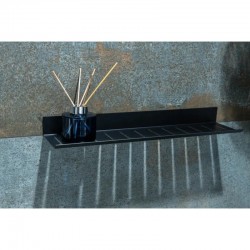 HOPA - Kovová polička na nalepení 3M, 49,5x12x4,6  , černá barva (KD02081798)