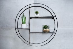 HOPA - Nástěnná drátěná polička, 53x53x12 černá barva (KD02081782)
