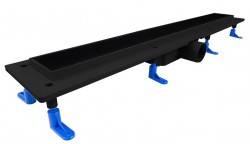 HOPA - Odtokový žlab STANDARDline BLACK 2v1 (vložení dlažby) - Rozměr A - 80, Varianta roštu - Klasszik (OLPZLABST79BK)