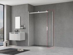 HOPA - Pevná boční stěna PANEL BELVER GRAFIT NEW - Barva rámu - Grafit, Pevná stěna - 90 Směr zavírání - Univerzální Levé / Pravé, Výplň - Čiré bezpečnostní sklo - 8 mm (BCBELV90PSGCN)
