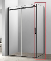 HOPA - Pevná stěna BELVER BLACK - Barva rámu - Černá, Pevná stěna - 80 Směr zavírání -  Levé (SX), Výplň - Čiré bezpečnostní sklo - 8 mm (BCBELV80PSBCL)