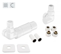 HOPA - PRIME-SADA, universální rohový ventil s mosaznou rozetou - Barva - Bílá (RDPRIMESADAMRW)