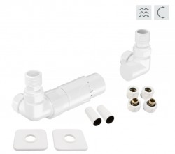 HOPA - PRIME-SADA, universální rohový ventil s mosaznou rozetou - Barva - Bílá (RDPRIMESADAMRW)