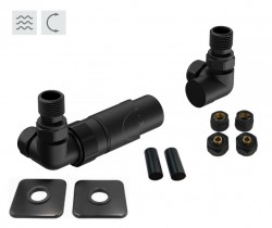 HOPA - PRIME-SADA, universální rohový ventil s mosaznou rozetou - Barva - Černá (RDPRIMESADAMRB)