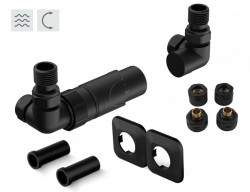 HOPA - PRIME-SADA, universální rohový ventil s plastovou rozetou - Barva - Černá (RDPRIMESADAPRB)