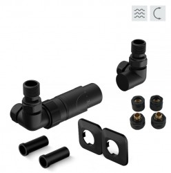 HOPA - PRIME-SADA, universální rohový ventil s plastovou rozetou - Barva - Černá (RDPRIMESADAPRB)