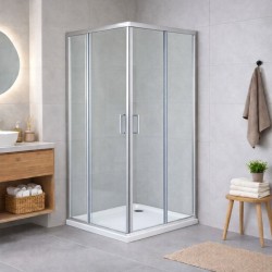 HOPA - Set kout BARCELONA PLUS QUADRATO + vanička VENETS - Barva rámu - Chrom/Leštěný hliník (ALU), Rozměr A - 90, Rozměr B - 90, Směr zavírání - Univerzální Levé / Pravé, Výplň - Čiré bezpečnostní sklo - 5 / 6 mm (OLBBAR90CCVV)