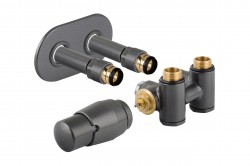 HOPA - THERMCOMB-SET, středový ventil (Z4K) s připojením pro elektrickou tyč - Barva - Anthracite, Varianta - Levá (RDTHERMCOMSETLA)