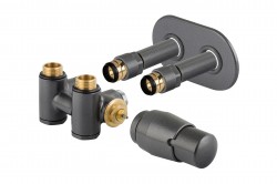 HOPA - THERMCOMB-SET, středový ventil (Z4K) s připojením pro elektrickou tyč - Barva - Anthracite, Varianta - Pravá (RDTHERMCOMSETRA)